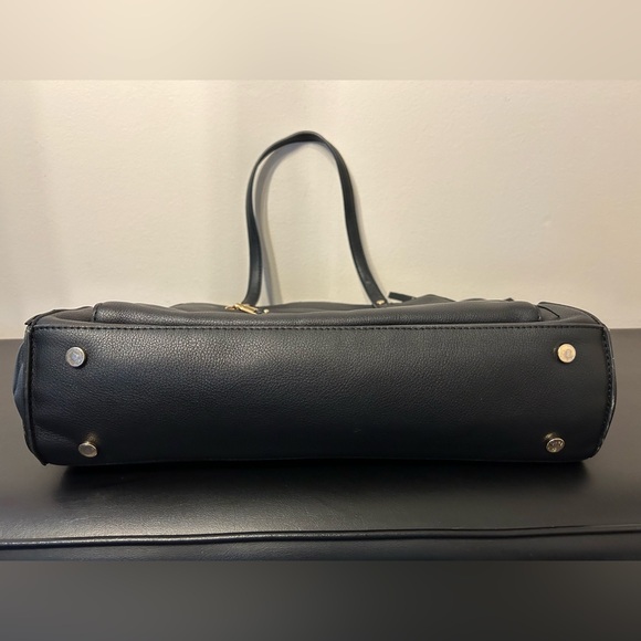 Miztique Black Organizer Shoulder-bag Purse with Gold accents. - Picture 8 of 8